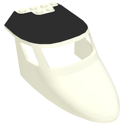 Aircraft Fuselage Curved Forward 6 × 10 Top with Black Roof Print White