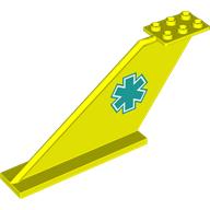 Tail 12 × 2 × 5 with Dark Turquoise Star of Life print Leuchtgelb