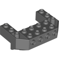Brick Special, Train Front Sloping Base Wedged with 4 Studs on Front and 2 × 4 Cutout in Dunkelblaugrau