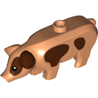 Animal, Pig, Large with Reddish Brown Spots Print Nougat