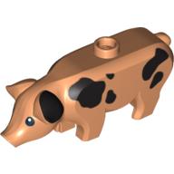 Animal, Pig, Large with Black Spots and Ear Print Nougat