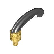 Headwear Accessory Plume / Feather Small with Pin and Black Hair Print [Genie] Perlgold