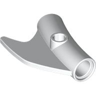 Technic Pin Connector Round Curved with Fin and Hole White