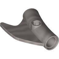 Technic Pin Connector Round Curved with Fin and Hole Flat Silver