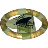 Ring with Centre Triangle with Gold Bands and Manta Ray Print [Atlantis Key]