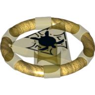 Ring with Centre Triangle with Gold Bands and Turtle Print [Atlantis Key] Transparent-Gelb