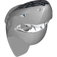 Minifig Head Special, Shark with Fin and Dark Blue Print Hellblaugrau