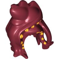 Mask Squid with Yellow Print Dark Red