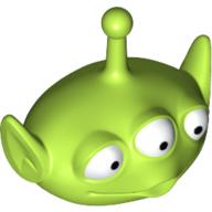 Minifig Head Special, Alien with Antenna and Three Eyes Print (Toy Story Alien) Lime