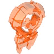 Large Figure Chest Badge with 'H' Hero Factory Logo in Spiked Circle Transparent-Neonorange