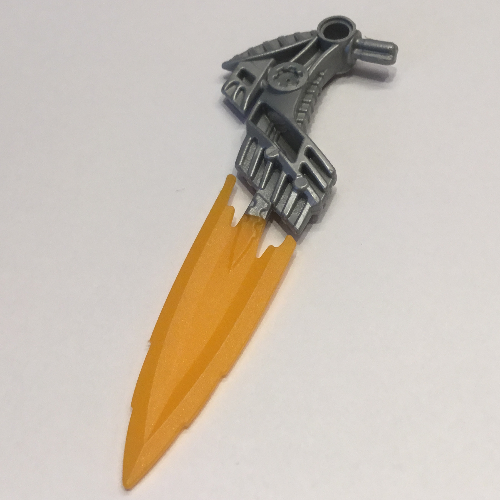 Large Figure Weapon Blade, Fire Shooter with Orange Blade Pearl Light Gray