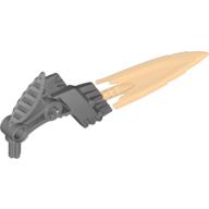 Large Figure Weapon Blade, Fire Shooter with Orange Blade Flat Silver