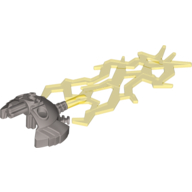 Large Figure Weapon Lightning, Triple with Marbled Trans-Neon Green Bolt Pattern Flat Silver
