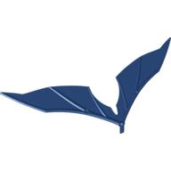 Large Figure Wing, Double with Axle Dark Blue