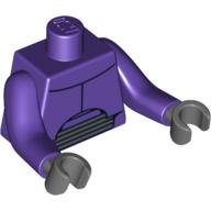 Torso with Long Arms, Chest Armor and Gray Abdominal Joint Print (Zurg), Dark Purple Arms, Dark Bluish Gray Hands Dunkellila