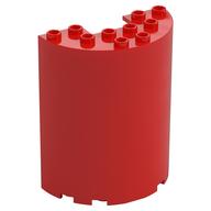 Zylinder halb 3 × 6 × 6 mit 1 × 2 Aussparung Rot