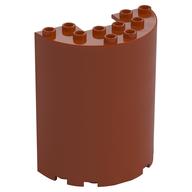 Cylinder Half 3 × 6 × 6 with 1 × 2 Cutout Dark Orange