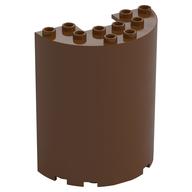 Cylinder Half 3 × 6 × 6 with 1 × 2 Cutout Reddish Brown