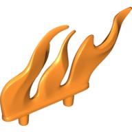 Wave / Flame Rounded Row of Three with Two Pins Orange