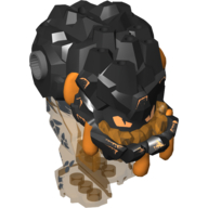 Body Magma Monster Large with Black Top and Black and Orange Print Transparent-Orange