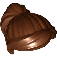 Hair Ponytail and Swept Sideways Fringe Rotbraun