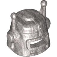 Helmet with Eye Slot and Antenna Metallic Silver