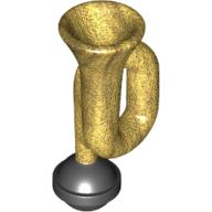 Musical Instrument Horn with Black Bulb Print Pearl Gold