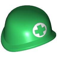 Helmet Army with Green Cross in White Circle Print (Medic) Grün