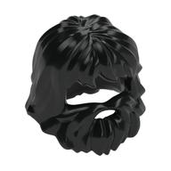 Hair with Beard and Mouth Hole Schwarz