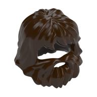 Hair with Beard and Mouth Hole Dark Brown