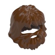 Hair with Beard and Mouth Hole Reddish Brown
