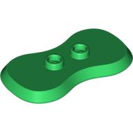 Plate Special 2 × 4 with 2 Studs and Curved Sides (Minifig Stand) Grün