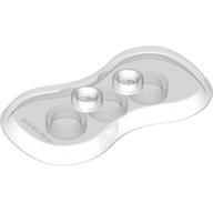 Plate Special 2 × 4 with 2 Studs and Curved Sides (Minifig Stand) in Transparent