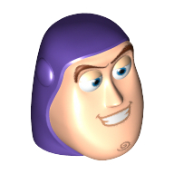 Minifig Head Special, Buzz Lightyear with Purple Hood Pattern Hellnougat