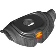 Minifig Neckwear Armour Breastplate / Pauldron with Yellow Zurg Symbol in Red Circle Print Schwarz