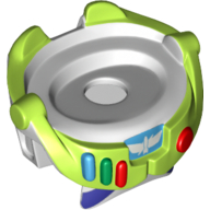 Minifig Neckwear Spacesuit with Lime Trim and Colored Buttons (Buzz Lightyear) Weiß