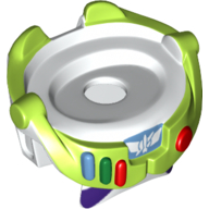Minifig Neckwear Spacesuit with Lime Trim and Colored Buttons (Buzz Lightyear) (Toy Story 4) White