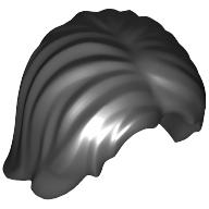 Hair Mid-Length Tousled with Center Part Black