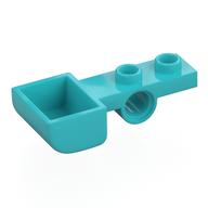 Launcher, 1 × 4 with 1 × 2 Plate with Pin Hole and Bucket (Catapult) Medium Azure