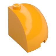 Stein rund Ecke 3 × 3 × 2 Kuppel oben Leuchtendes Hellorange