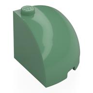 Brick Round Corner 3 × 3 × 2 Dome Top with Red Triangle print Sand Green