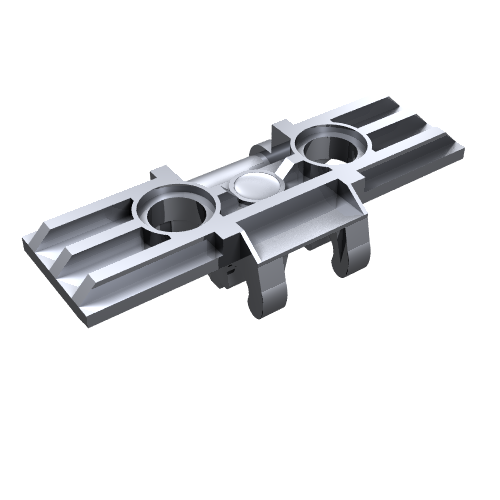 Technic Link Tread Wide with Two Pin Holes, Reinforced Metallic-Silber