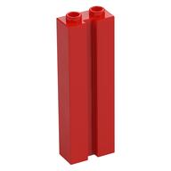 Stein speziell 1 × 2 × 5 mit Rille Rot