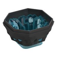 Rock 4 × 4 × 1 2/3, Bottom with Trans-Light Blue Crystals Pattern