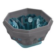 Rock 4 × 4 × 1 2/3, Bottom with Trans-Light Blue Crystals Pattern Mattsilber