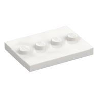 Plate Special 3 × 4 with 1 × 4 Center Studs [Plain] White