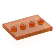 Plate Special 3 × 4 with 1 × 4 Center Studs [Plain] Trans-Orange