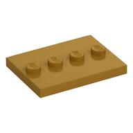 Plate Special 3 × 4 with 1 × 4 Center Studs [Plain] Pearl Gold