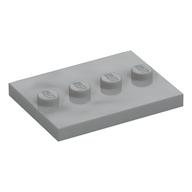 Plate Special 3 × 4 with 1 × 4 Center Studs [Plain] Light Bluish Gray