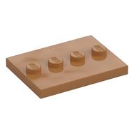 Plate Special 3 × 4 with 1 × 4 Center Studs [Plain] Medium Nougat